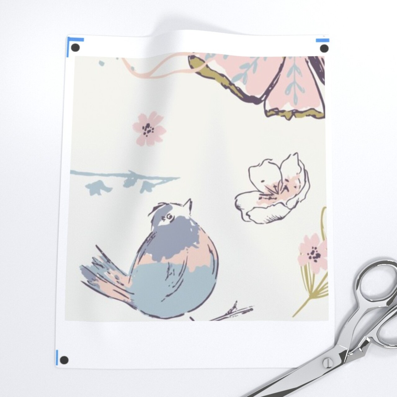 Garden Butterfly Songbird Pastel Pink Purple Botanical Whimsical Soft Pastels Floral Custom Removable Wallpaper by Spoonflower Peel & Stick Wallpaper 2FT Wide
